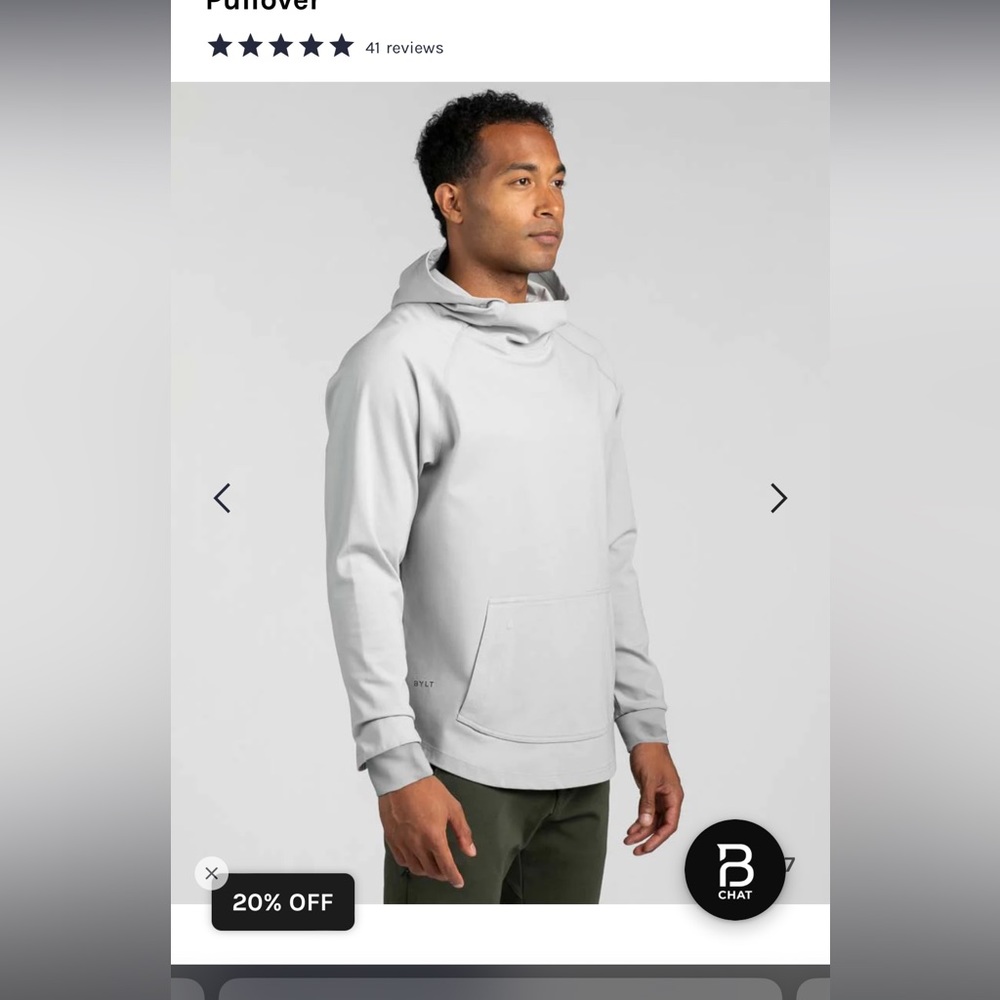 BYLT Elite + Drop-cut Pullover storm Men’s Sz. M